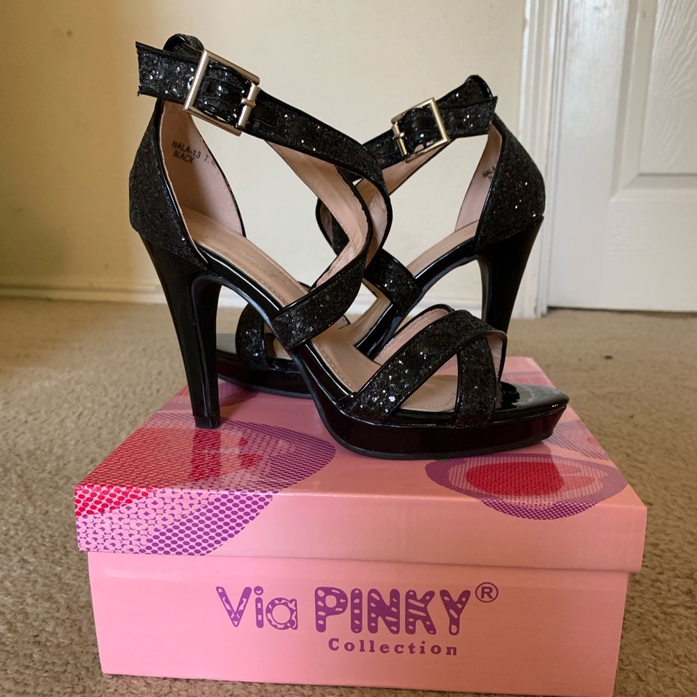 Sparkly Black Heels